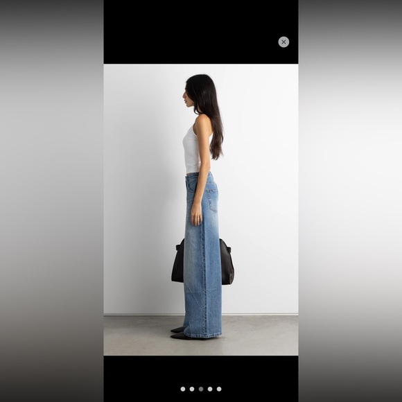 OAK + FORT Creased Flare Jeans in Light Blue - Picture 3 of 4